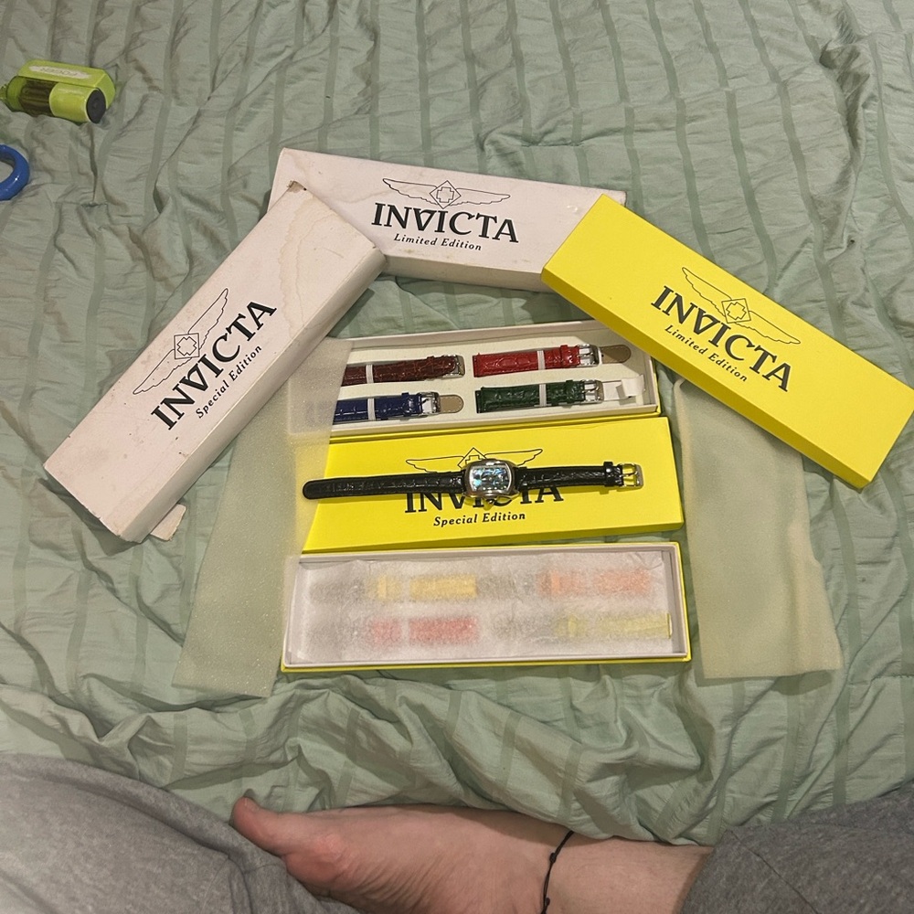 Invicta Women's Limited Edition Watch - Black Silver multicolor changeable bands